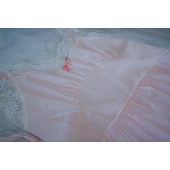 VTG Miss Siren Polka Dot Embroidery Slip Babydoll Dress 36 Fairy Coquette Nighty - Picture 8 of 16